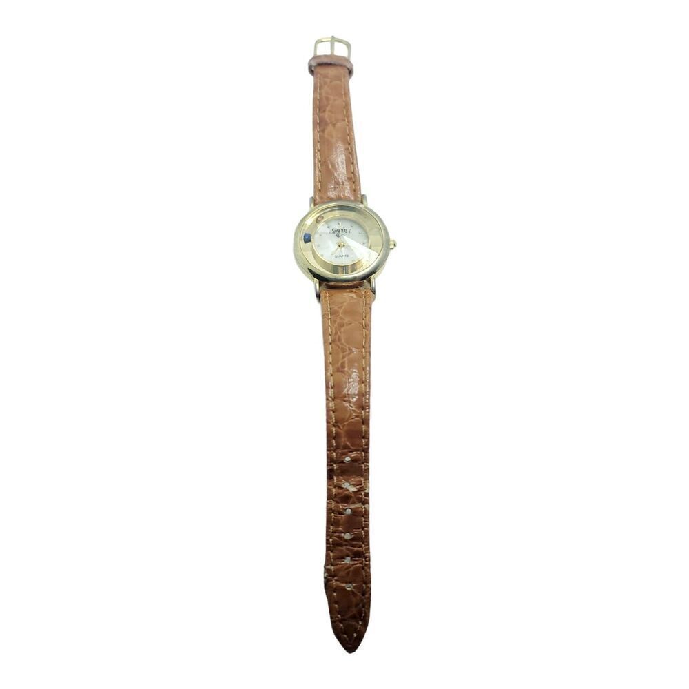 Vintage Sergio‎ II Quartz F-BDDCJ Brown Lesther Women's Watch